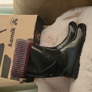 NWB Kamik Black Lined Tall Boots-Size 9